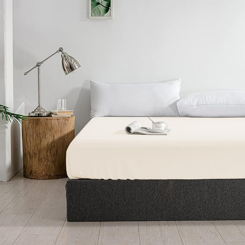 Merituuli 200 TC Microfiber 25cm Deep Fitted Sheets, Super King (6'), Cream