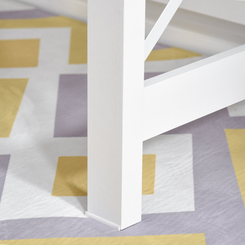 Bureau d'ordinateur avec rangement, table d'étude avec étagères, blanc