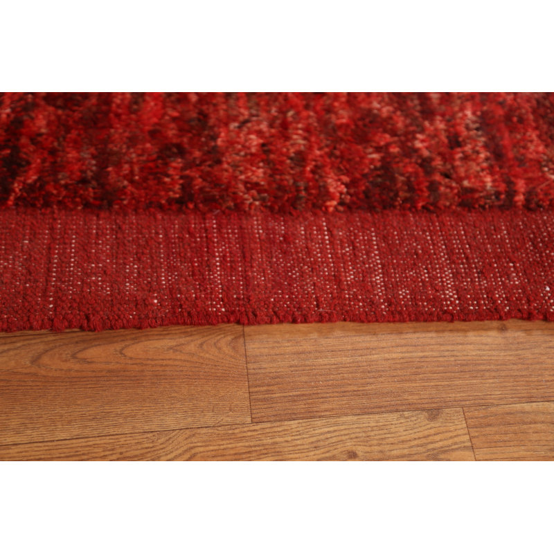 Tapis marocain rouge All-Over fait à la main 6 x 8