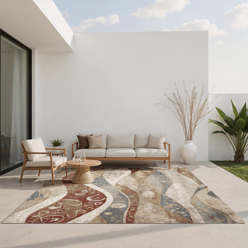 Terra Bloom Indoor And Outdoor Area Rug, Rectangle 5' x 7'