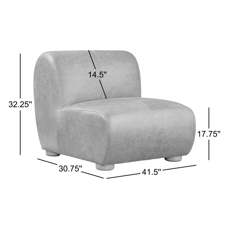 Fauteuil d'appoint en cuir Arcadia - brun automne, Cuir véritable vert