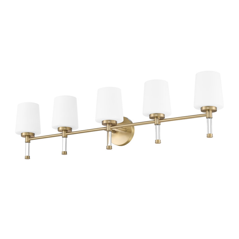 Henri 42 inch Modern Gold 5 Light Vanity, Gold