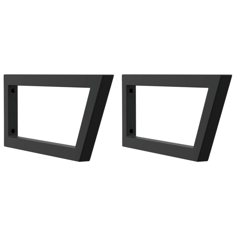 Supports de tablette pour lavabo en acier 2 pièces Trapezium, Blanc
