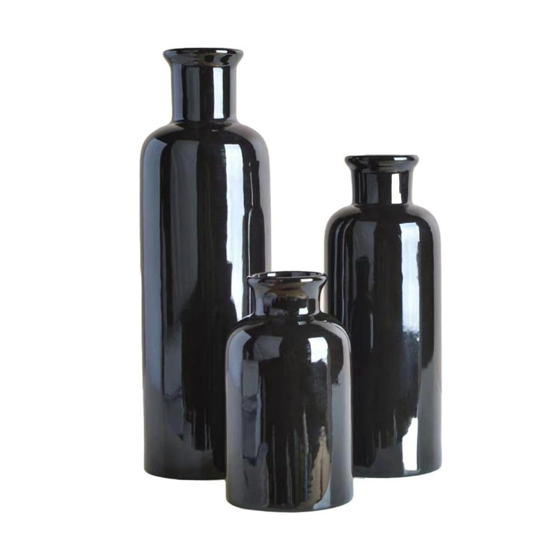 Decorative Bottle - Set of 3, Black
