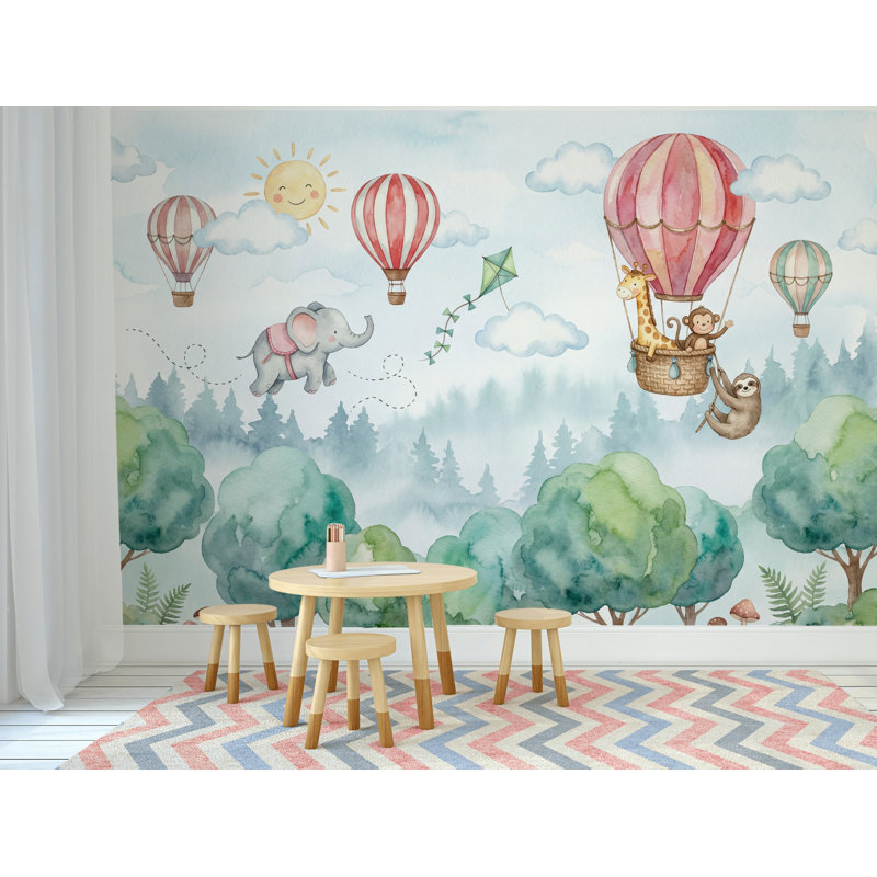 Papier peint amovible chambre d'enfant Misty Forest, Texturé non collé, 160 po x 108 po