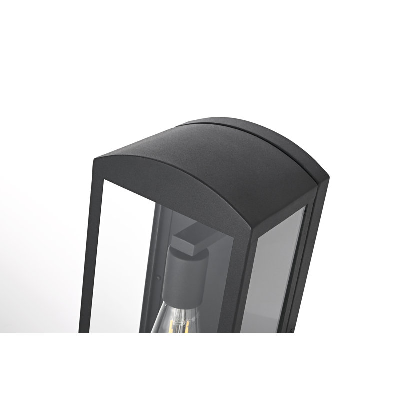 Miles Outdoor Wall Sconce in Black, 16" H x 7" W x 6" D