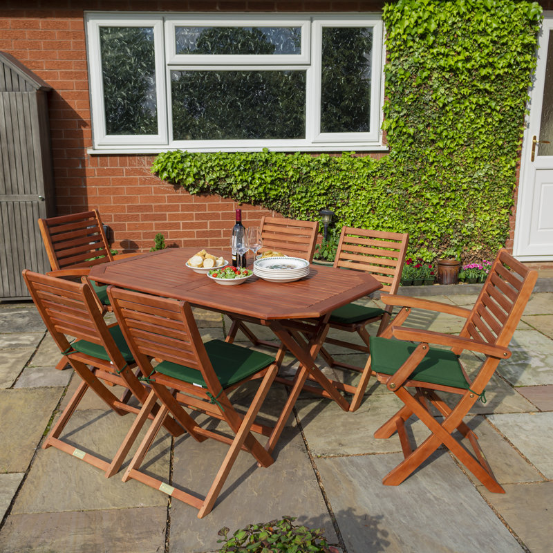 Rowlinson Plumley Dining Set with Cushions, Green
