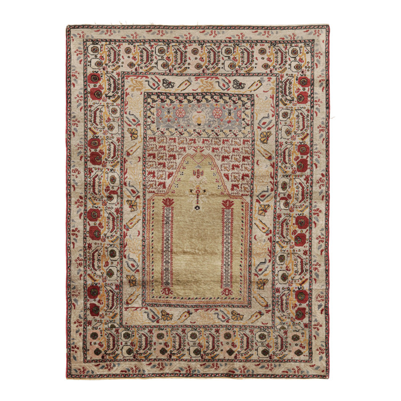 One-of-a-Kind 3'11”x4'11” Hand Knotted Area Rug
