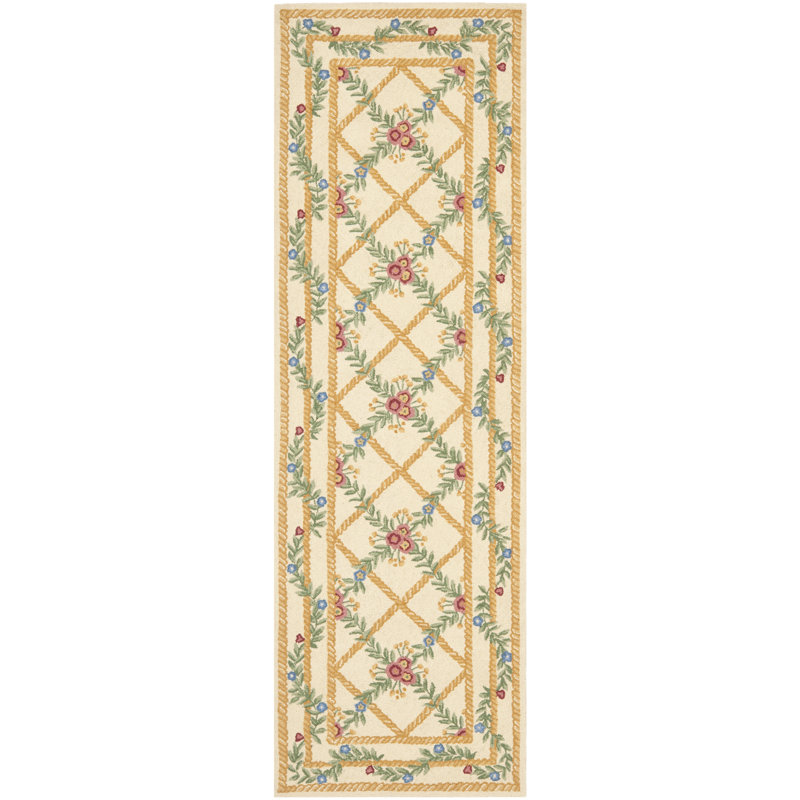 Kinchen Hand Hooked Wool Pile Southwestern Rug, Runner 2'6" x 12'