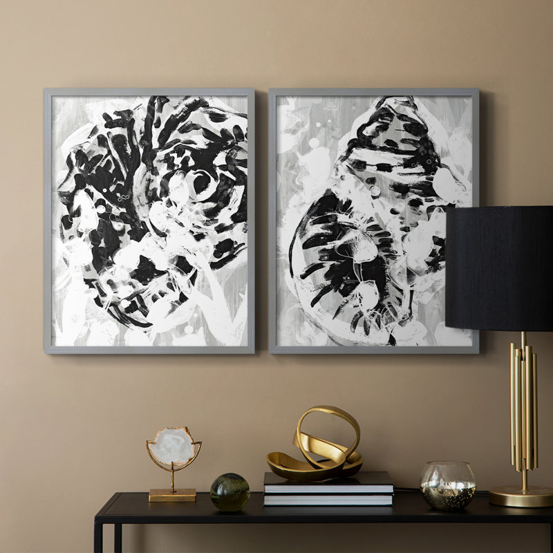 «Ocean Inkblot III», reproduction encadrée de qualité supérieure - prête à être accrochée - aucun clou requis - aucun clou requis