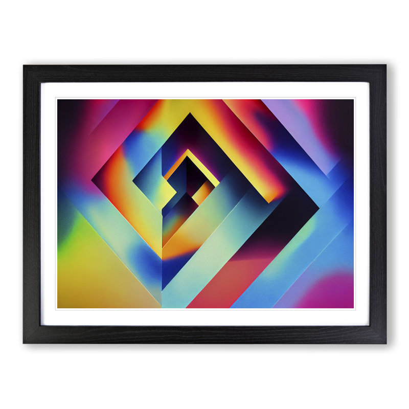 Delightful Abstract - Single Picture Frame Print, Black, 46cm H x 64cm W x 2cm D