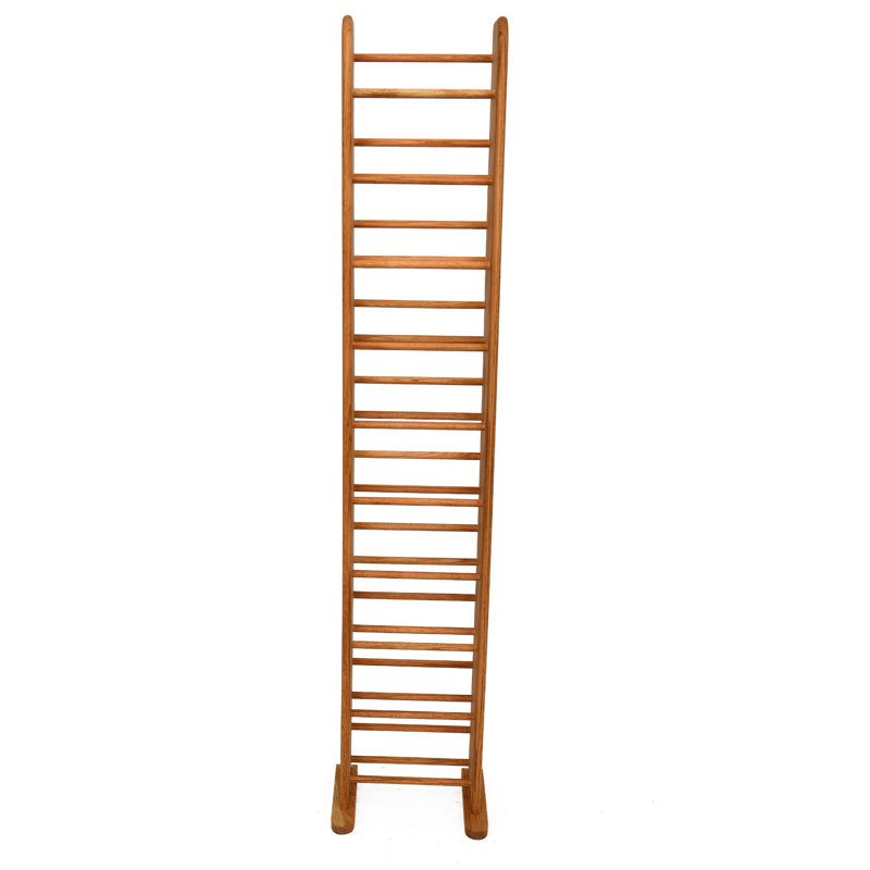 Support à CD en bois à chevilles - Série 04, Naturel, H 66,5 po x l 12,5 po x P 7,25 po