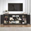 Meuble télé 75 po avec prises de courant pour téléviseur 75 80 et 85 po, grande console média avec armoires de rangement et tablettes réglables-688739389-674491401