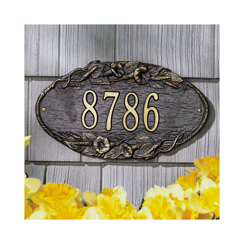 Plaque d'adresse murale 1 ligne, Cuivre antique, Oui