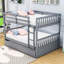 Lit superposé double en bois avec couchette simple et garde-corps Hommer-1513219595