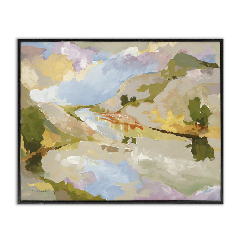Peinture abstraite à reflet de montagne, estampe numérique par Trevor Copenhaver, H 24 po x l 30 po
