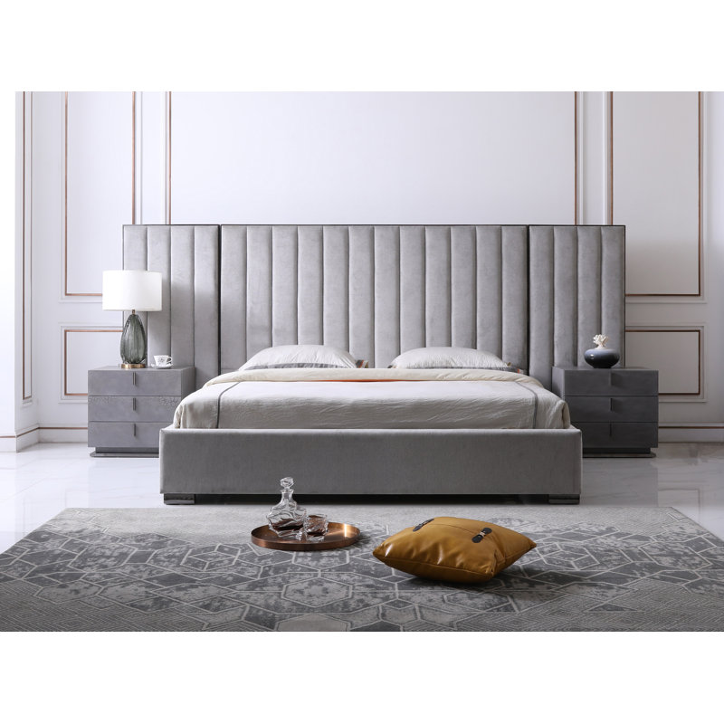 Ensemble de chambre avec lit plateforme 3 pièces Halden, Très grand