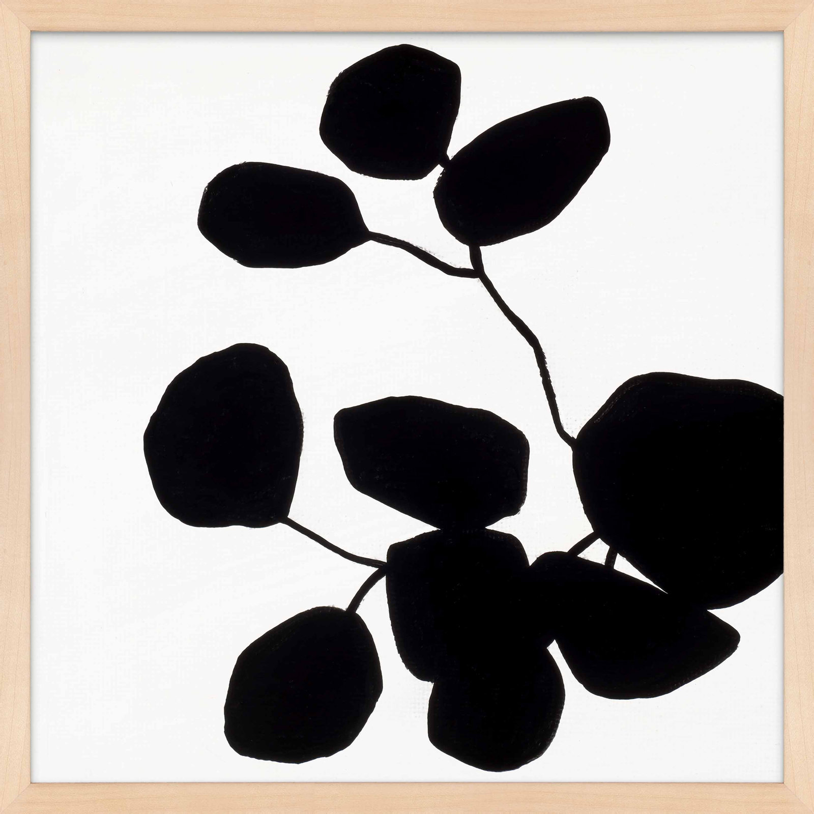 Makelo "Modern Botanical 5" Print by Lee Lessem, 30" H x 30" W x 1.25" D, Maple Framed Paper