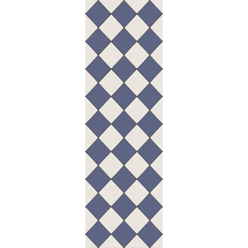 Hooppole Vinyl Checkered Indoor Rug, Runner 2'6" x 8'