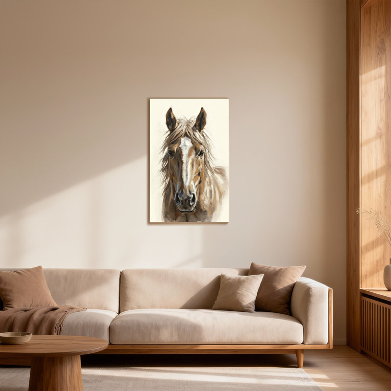 Portrait d'animaux avec une rayure blanche et une fourrure brune, H 30 po x l 20 po
