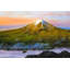 «Landscape Mount Fuji - Orange Landscape», reproduction d'art encadrée