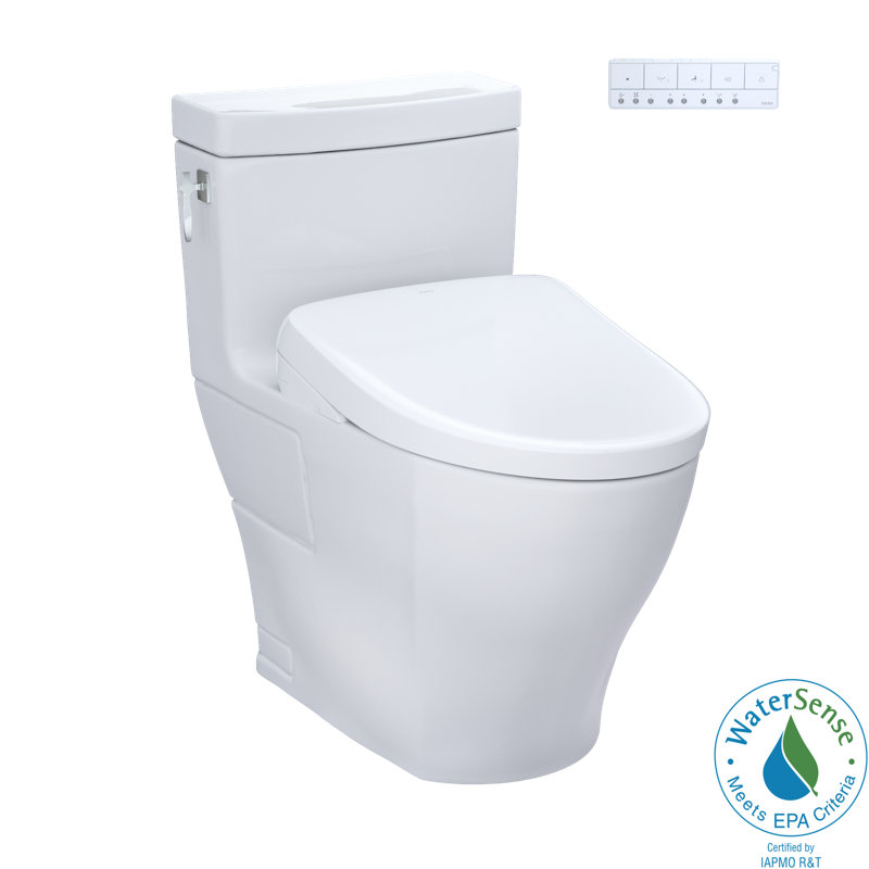 Aimes® 1.28 GPF Auto Flush Elongated Floor Mounted S7A One-Piece Toilet (Seat Included)