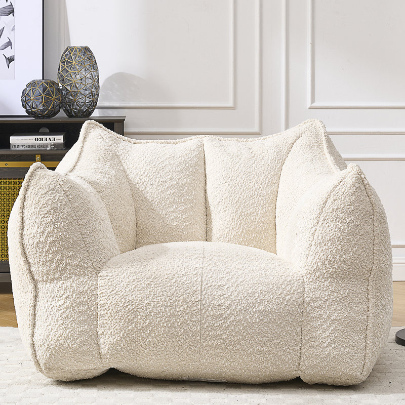Fauteuil à billes Thaloria, H 30,7 po x l 47,2 po x P 36,2 po, Chenille beige