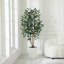 Adcock UV Protected Artificial Ficus Tree with Decorative Base, Faux Ficus Plant with Natural Trunk-1722551520-1722551527