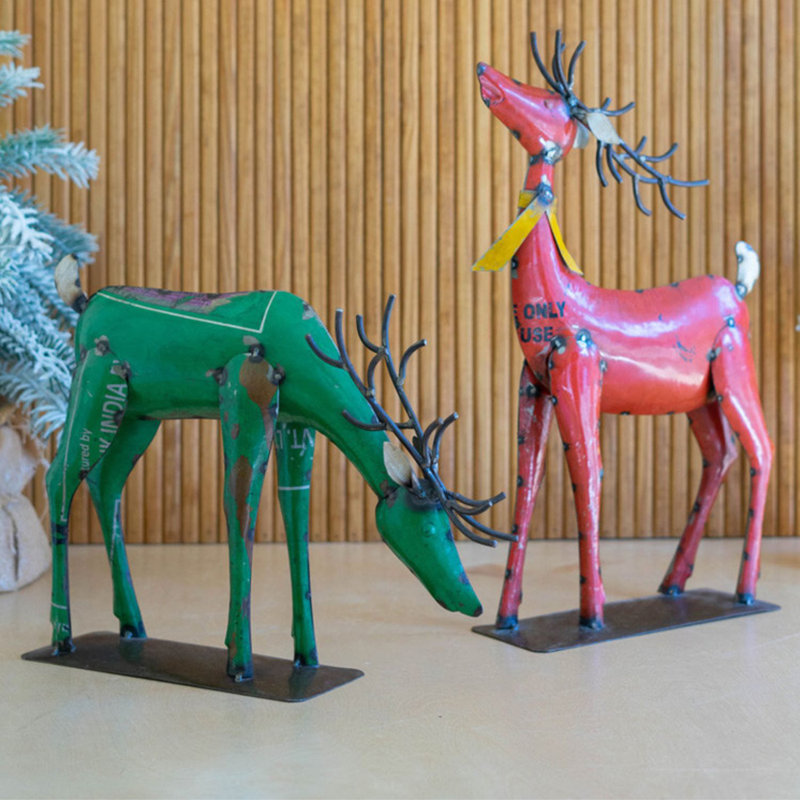  Ensemble de 2 présentoirs de cheminée en métal recyclé