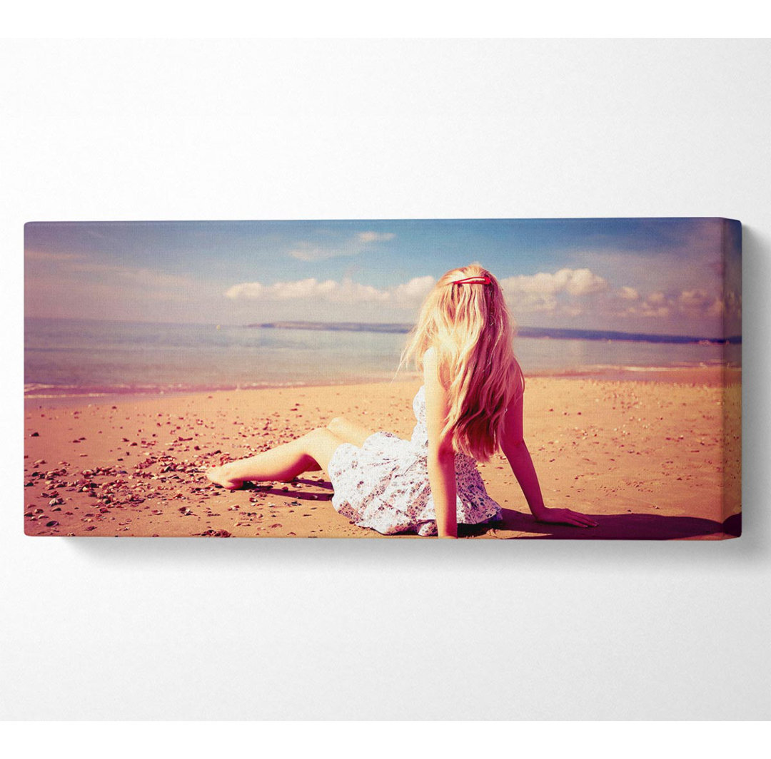 Strandmädchen Panoramaleinwand