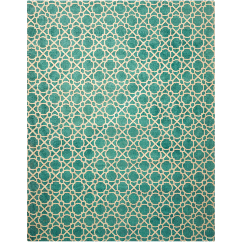 Tapis bleu sarcelle tissé à la main Noosa, Rectangle 5 pi x 7 pi