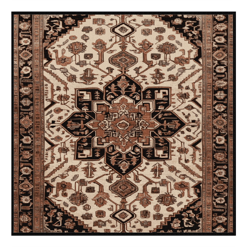 Tapis brun lavable à la machine, Carré 5 pi