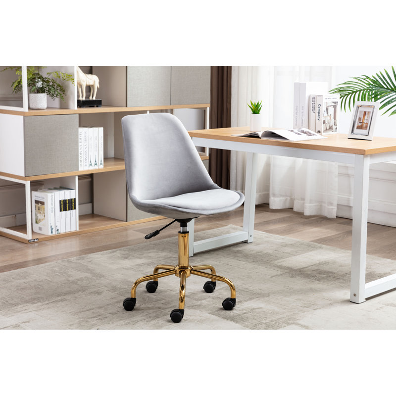 Velvet Task Chair, Grey