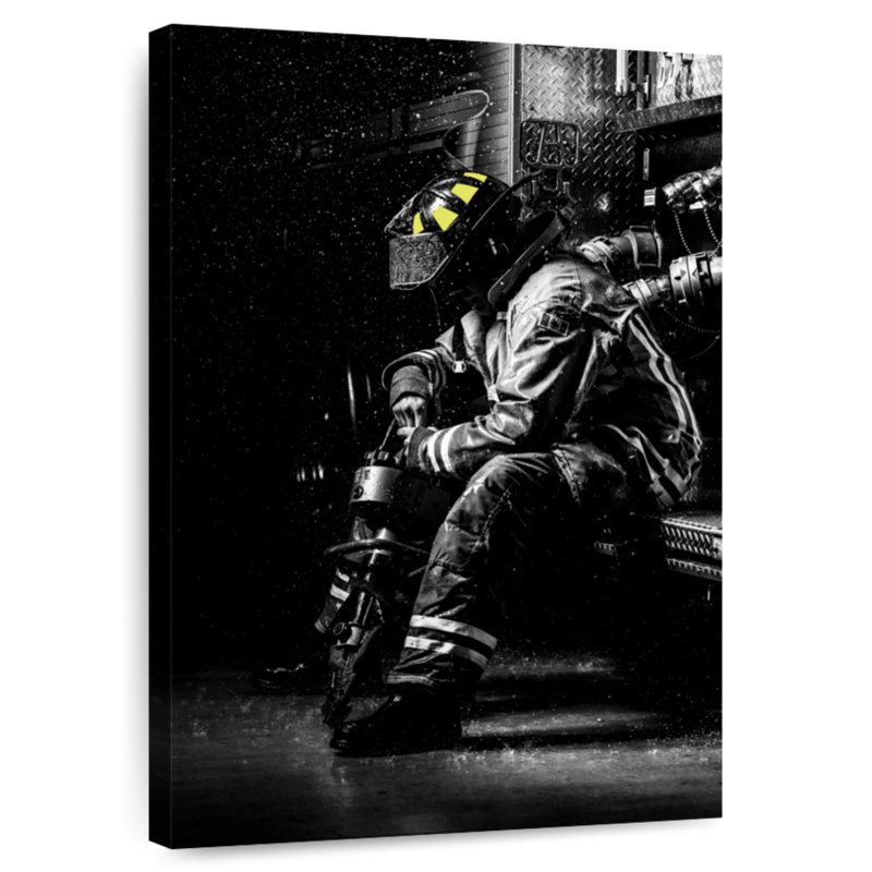 Alcaraz Fireman In The Rain, 12" H x 8" W