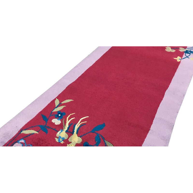 Hand-Knotted High-Quality Rose Runner