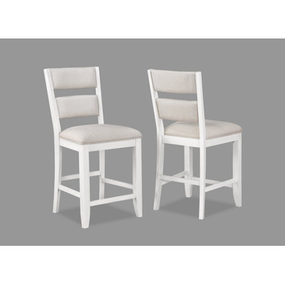 Ensemble de 2 pièces tabouret de style campagnard à hauteur de comptoir blanc