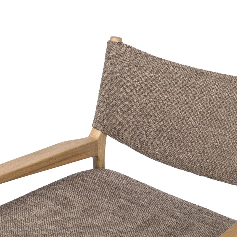 Jayla Upholstered Arm Chair, Saxon Mink, Natural Oak