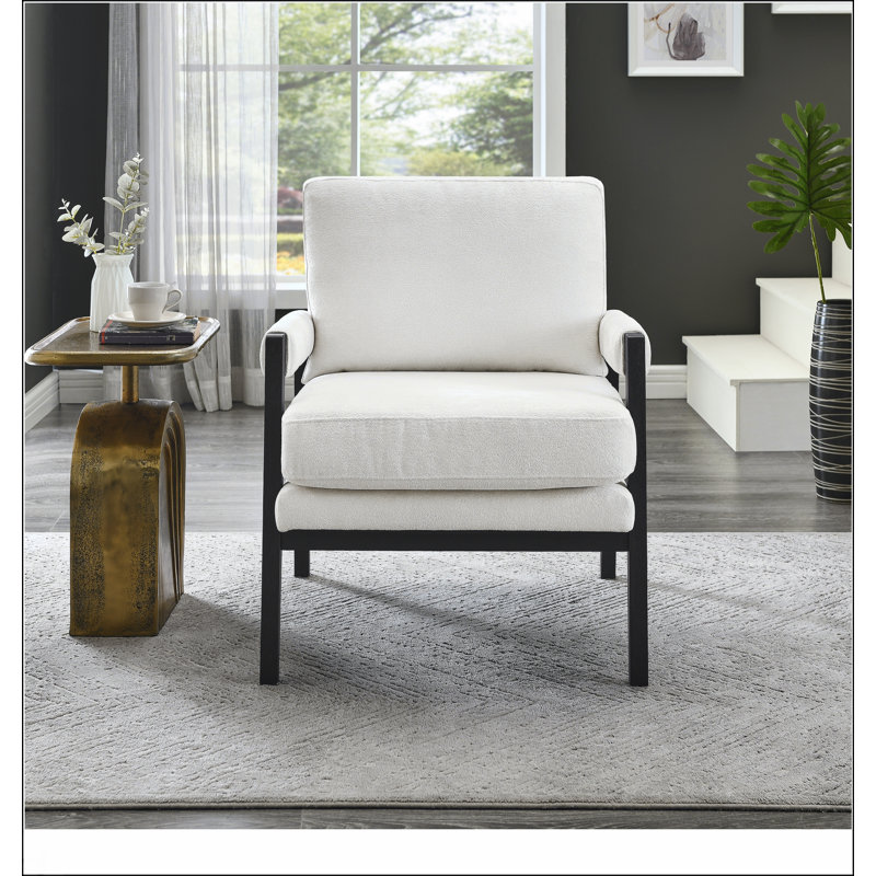 Fauteuil d'appoint rembourré en chenille de style Mid-Century avec sièges confortables et design élégant pour tout espace de vie