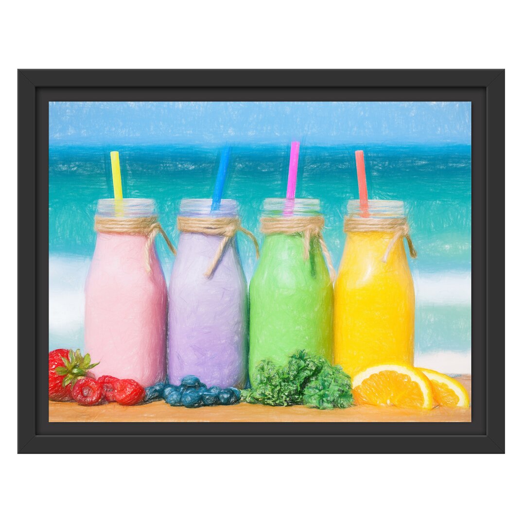 Gerahmtes Wandbild Smoothies in verschiedenen Farben