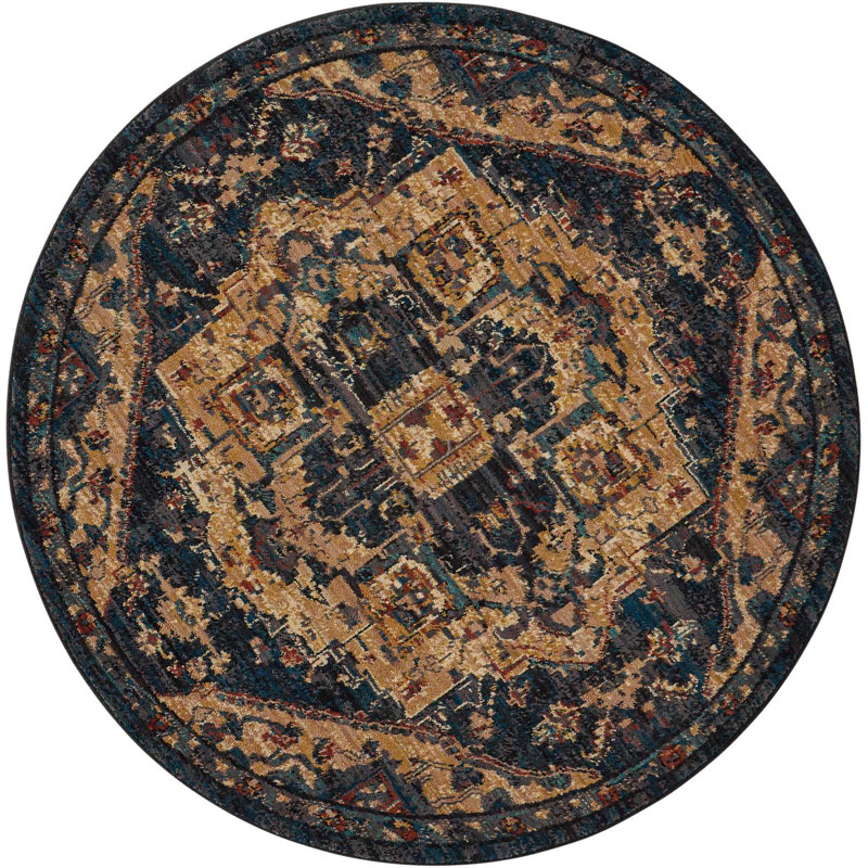 Oriental Indoor Rug, Round 5'