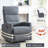  Swivel Rocker Recliner Chair Manual 360 Degree Glider Lounge Sofa Padded Fabric Armchair for Living Room, Dark Gray-1771310180