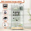 Vitrine multifonctionnelle en verre à 2 portes avec 13 lumières DEL de couleur, 4 tablettes et grands tiroirs pour la chambre à coucher, la salle à manger-120265573