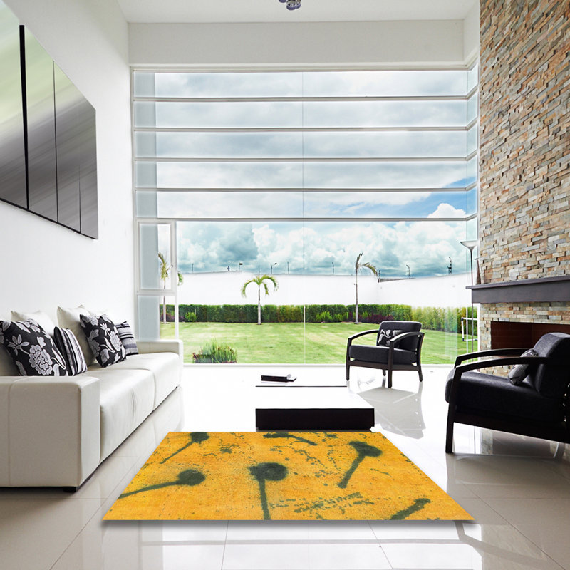 Abstract Indoor Rug, Square 5'