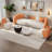 Orange and white reception sofa set
