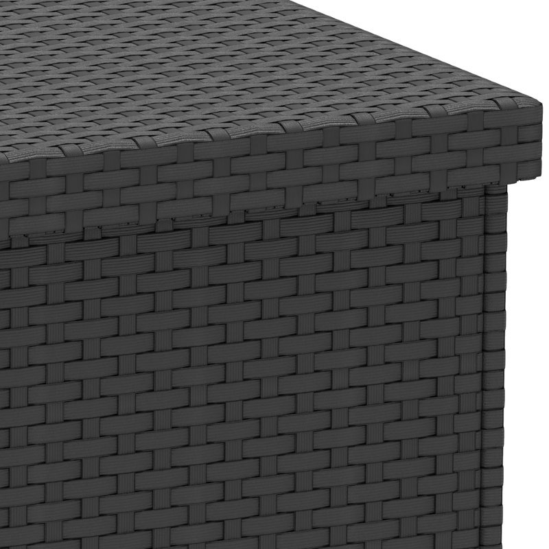 Balconera Water Resistant Wicker Deck Box, Black, 35.4" H x 69.7" W x 32.3" D