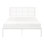 Eastern King Size Metal Frame Bedroom Bed, White With Faux Cane Headboard Panel Construction, For Casual