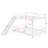 Twin Over Twin Size Metal Bunk Bed With Slide And Guardrails-1857813488
