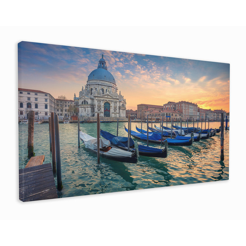 Gondolas In Venice - Wrapped Canvas Print, 31cm H x 51cm W x 2cm D