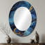 Miroir mural bleu et doré - Miroir mural ovale bleu-1119453896