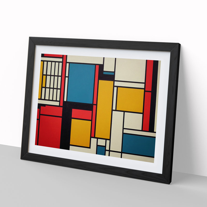 Abstract Cubism Art Vol.2 - Framed Print, Black, 46cm H x 64cm W x 2cm D